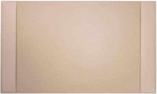 White Latte Bonded Leather 30" x 18" Side-Rail Desk Pad