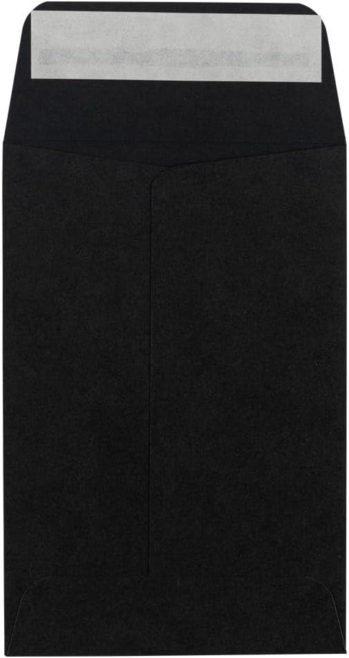 LUXPaper #4 Coin Envelopes | 3'' x 4 1/2" | Midnight Black | 80lb. Text | 50 Qty