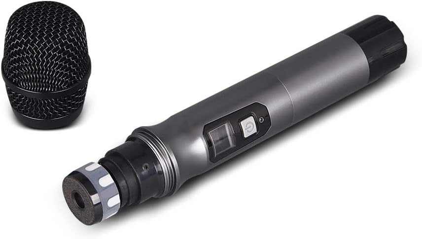 UHF Wireless Microphone System 4 Channel Microphones 4 Handheld Karaoke DJ Mic Karaoke System Whole Metal Mic Karaoke System for Church Speaking Conference Wedding Party Frequency A