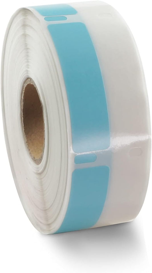 BETCKEY Colored Labels Compatible with Dymo 30346 (1/2" x 1-7/8") Library Barcode Labels, Compatible for Dymo LabelWriter Thermal 450, 4XL & Zebra Desktop Printers [1 Roll, Light Blue]