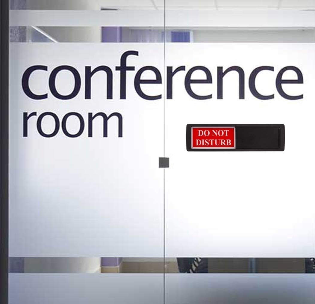 Do Not Disturb Sign & Please Knock Sign – Non-Scratch Magnetic Door Hanger for Hotels, Offices, Bedrooms – Durable Acrylic (Black)