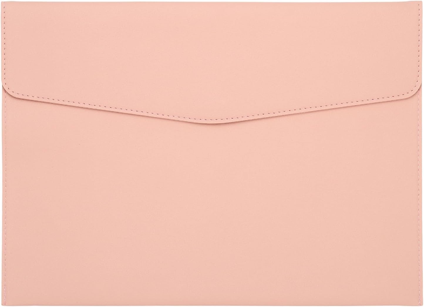 PATIKIL PU Leather A4 File Folder, Document Holder Filing Organizer Portfolio Envelope Folder Case with Snap Closure for Letter Receipt Style 2, Pink