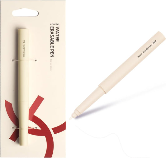 New White Water Erasable Marking Pen for Fabric, Smooth Touch Disappearing Ink Marker, Fabric Embroidery Pen, Water Soluble Tool for Quilting, Sewing, DIY Crafts