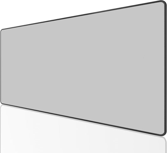 KTRIO Large Gaming Mouse Pad with Stitched Edges, Extended Mousepad with Superior Micro-Weave Cloth, Non-Slip Base, Water Resist Keyboard Pad for Gamer, Office & Home, 31.5x15.7in, Silver Grey