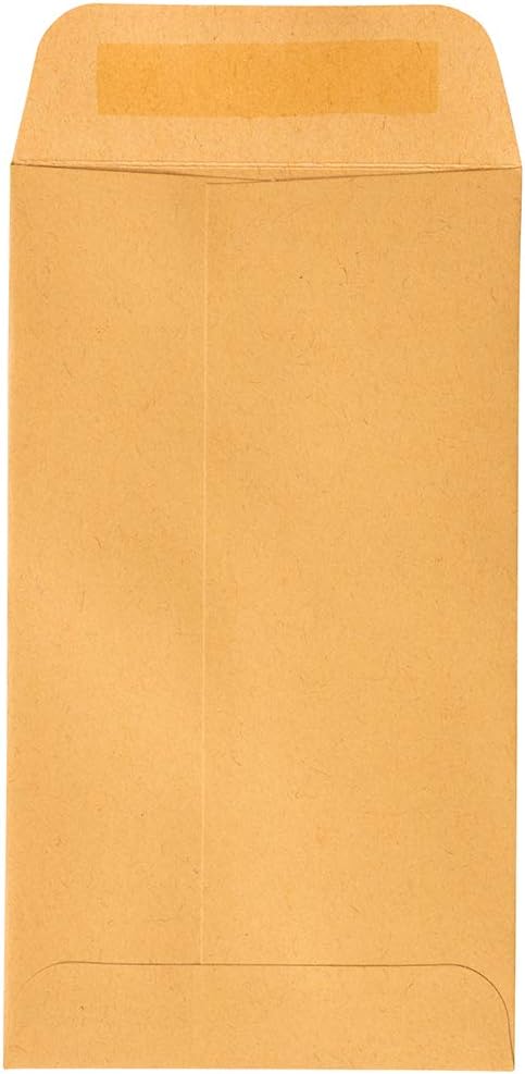 JAM PAPER #5.5 Coin Business Envelopes with Peel and Seal Closure - 3 1/8 x 5 1/2 - Brown Kraft Manila - 50/Pack