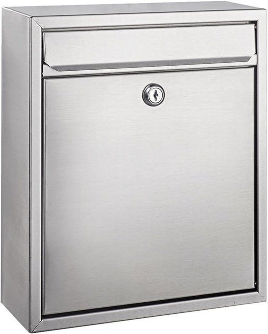 Modern Wall Mounted Locking Small Architectural Mailbox from Bailey Boxes - 12.25" H x 10.25" W x 3.5" D - The Murphy