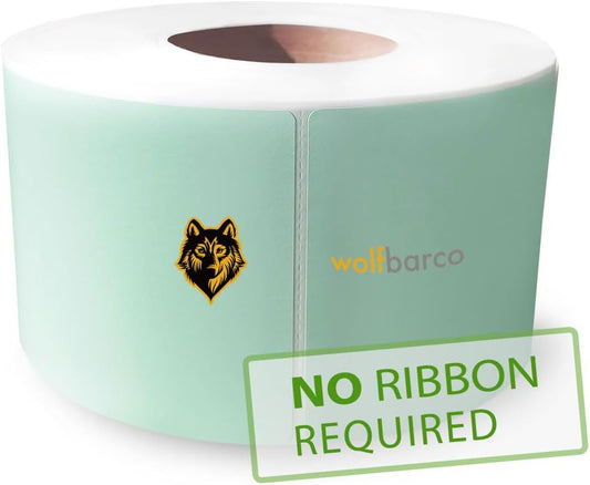 Direct Thermal Paper Label/IndustrialGrade 4" x 6", with Perforation, 3" Core, 8" OD,1000 Pcs/Roll (4Roll/Box) - Green