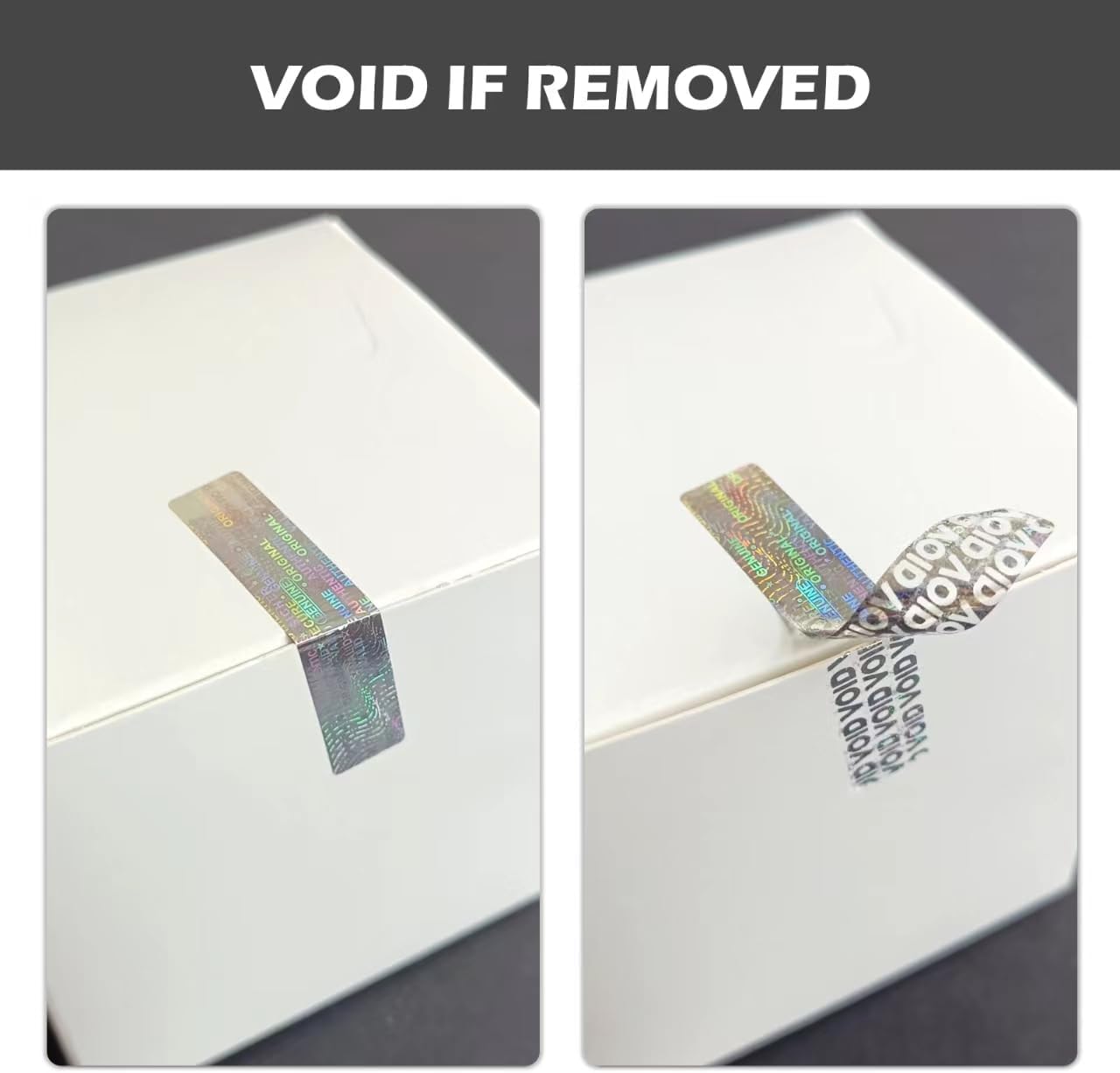 450pcs Hologram Warranty Void Labels, Tamper Proof Evident Sticker, Genuine Authentic Holographic Security Seal（2x0.4inch,Silver…
