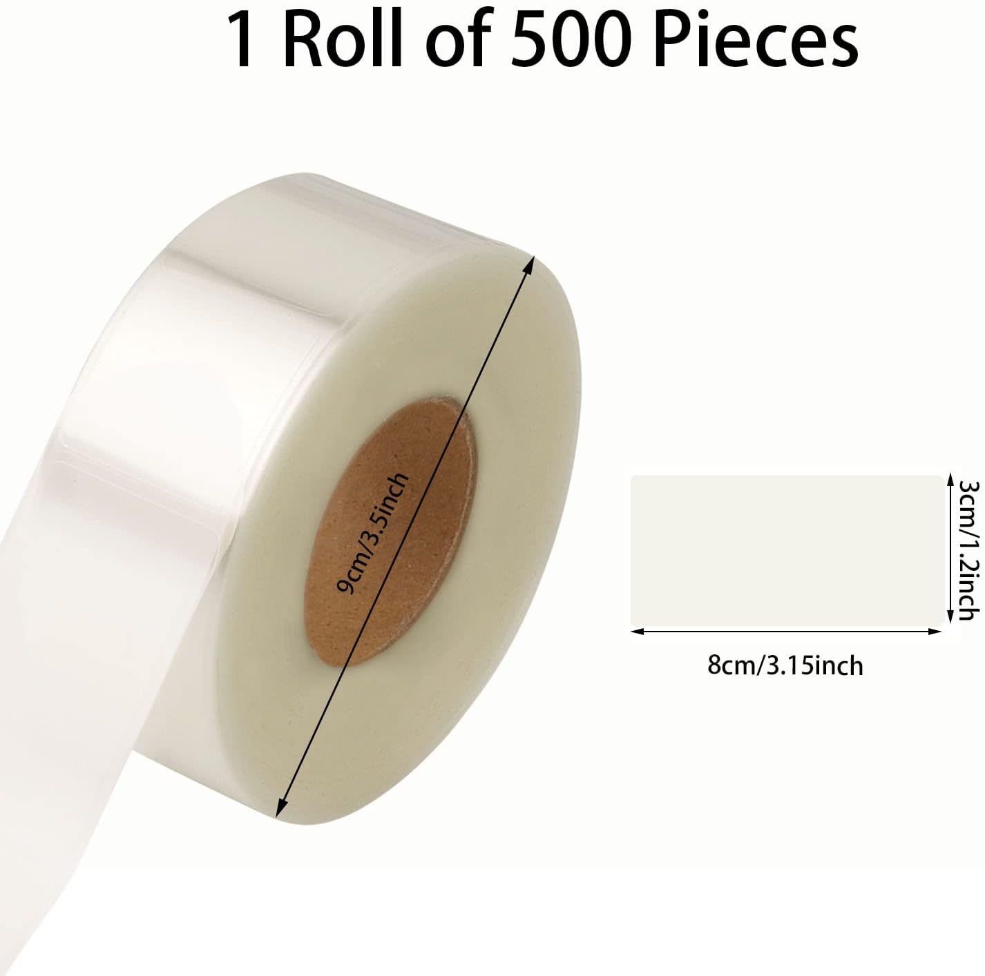 500 PCS Clear Labels Clear Stickers Label Protectors for Protecting Barcodes, Books, Numbers Waterproof Labels for Laboratory, Library, Office, Supermarket (3.15×1.2inch)