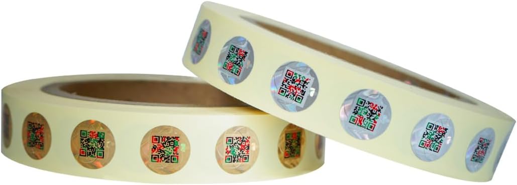 Holographic Anti-Counterfeit QR Code Labels 15 * 15mm Tamper Proof Original Genuine Security Tag Package Round Authentic Self-Adhesive Label QR Code Stickers