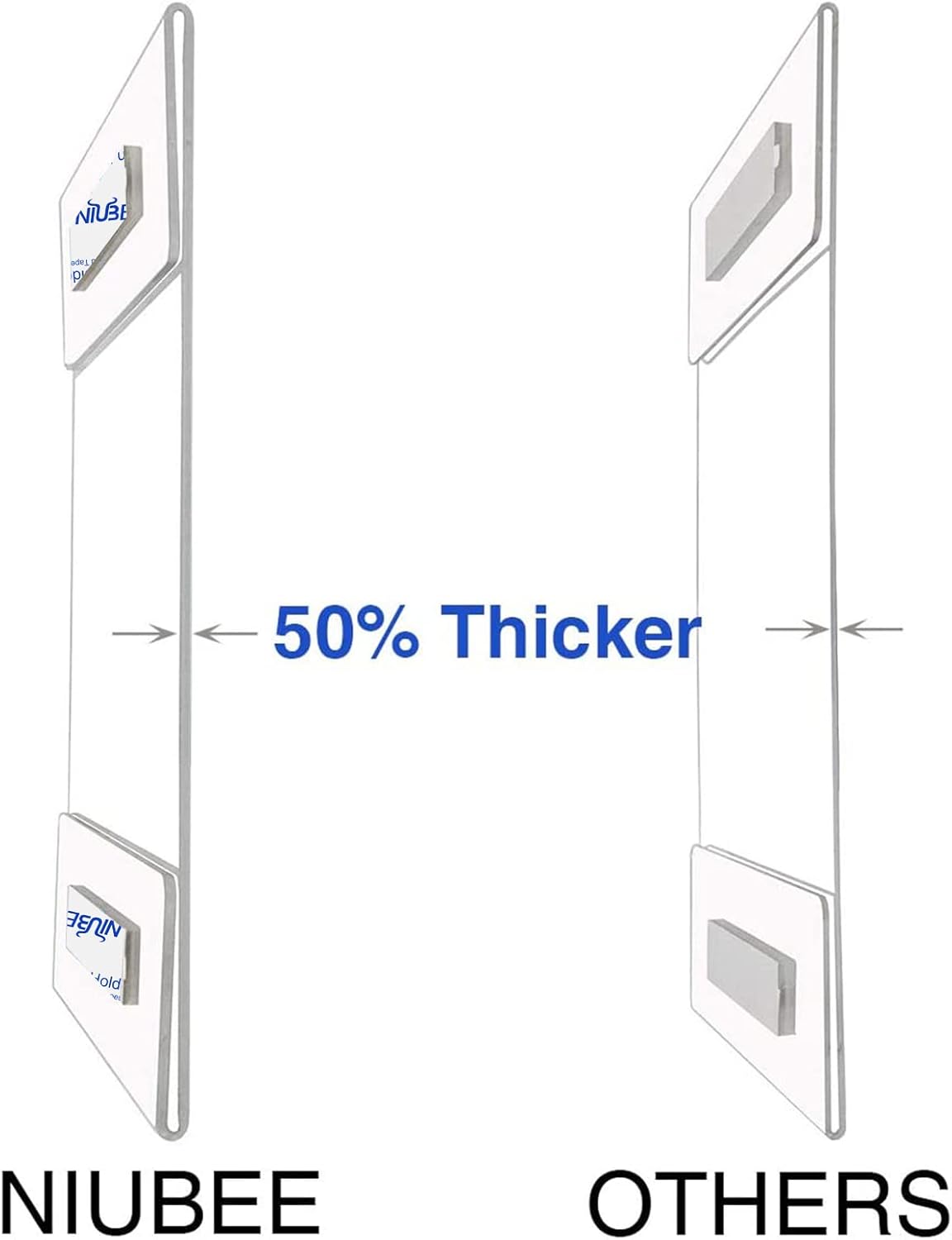 Niubee 6 Pack Acrylic Sign Holder 11 x 17 inches Wall Mount Sign Holders Clear Acrylic Frame with Double Sided Tape Clear Poster Frames Plastic Sign Holder for Office, Home, Restaurant, Vertical