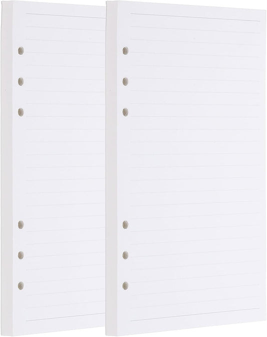 PATIKIL A5 Ruled Refills Inserts 6-Ring Binder Loose Leaf Planner Filler Paper Planner Inserts, 160 Sheets/320 Pages, Lined, White
