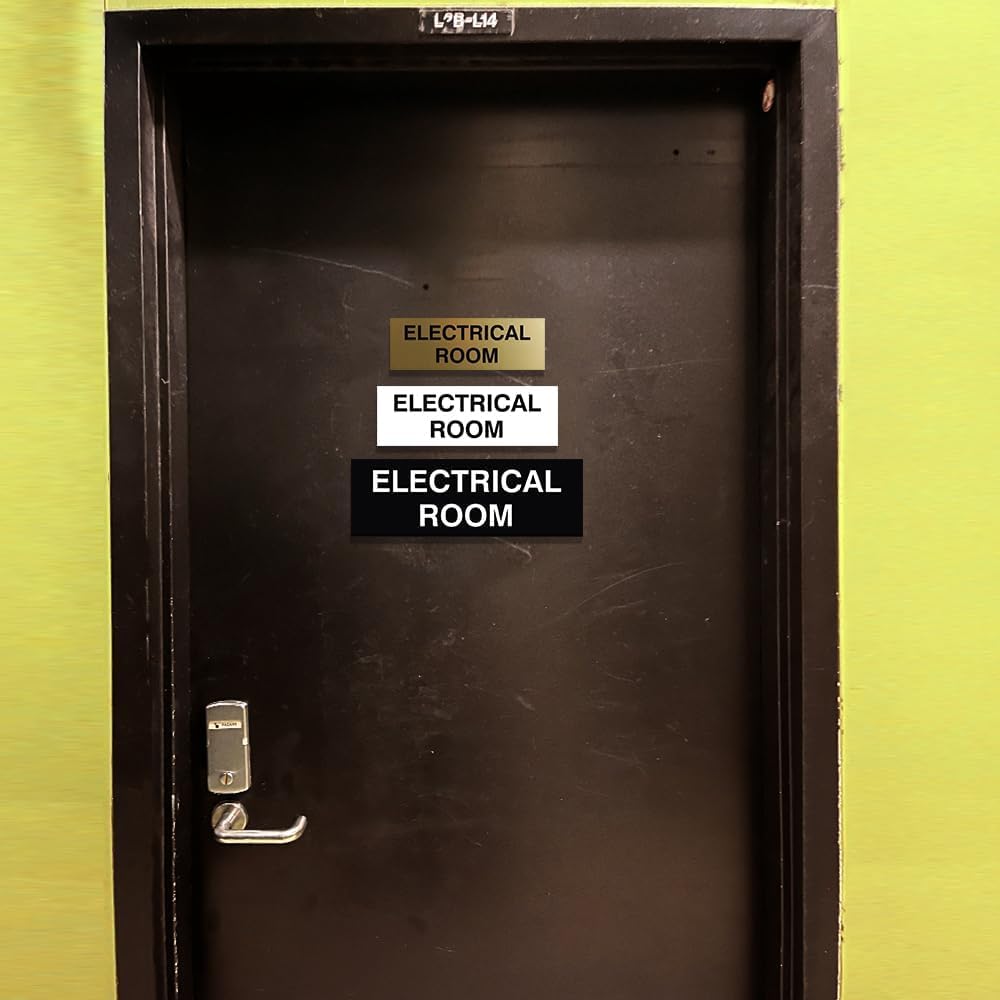 All Quality Basic Electrical Room Sign | Durable Construction | Building Safety -Red - Small (1 Pack)