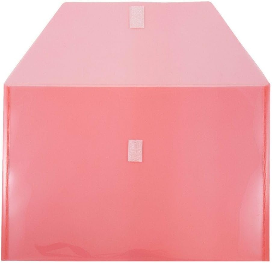 JAM PAPER Plastic Envelopes with Hook & Loop Closure - Legal Booklet - 9 3/4 x 14 1/2 - Red - 3/Pack