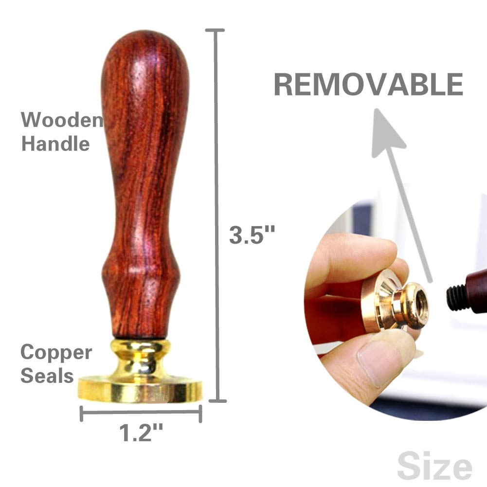 Starry Flamingo Wax Seal Stamp With Removable Brass Head Wooden Handle - Retro Vintage Animal Sealing for Letter Cards Invitations