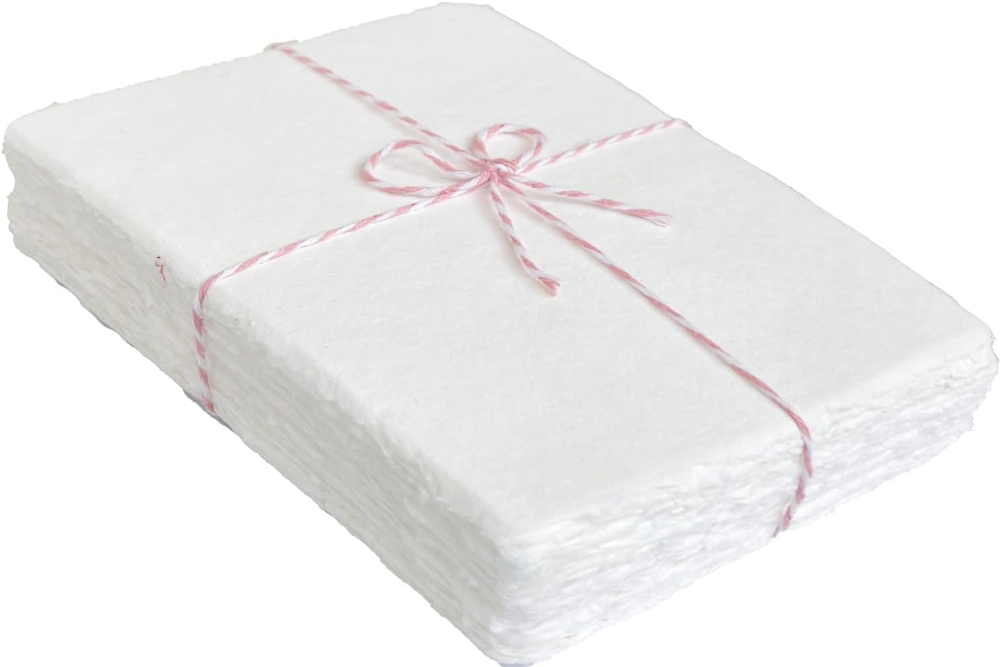 Handmade Cotton Paper with Deckle Edge Recycled Cotton Rag Mixed Media Card Stock for Watercolor, Writers, Invitations, Crafts (150gsm, 6x8 inch "A5", 50 Pack)