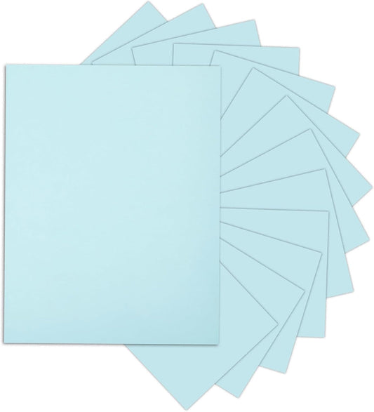 24 Sheets Light Blue Cardstock 8.5 x 11 Pastel Paper, Goefun 80lb Card Stock Printer Paper for Invitations, Menus, Crafts, DIY Cards