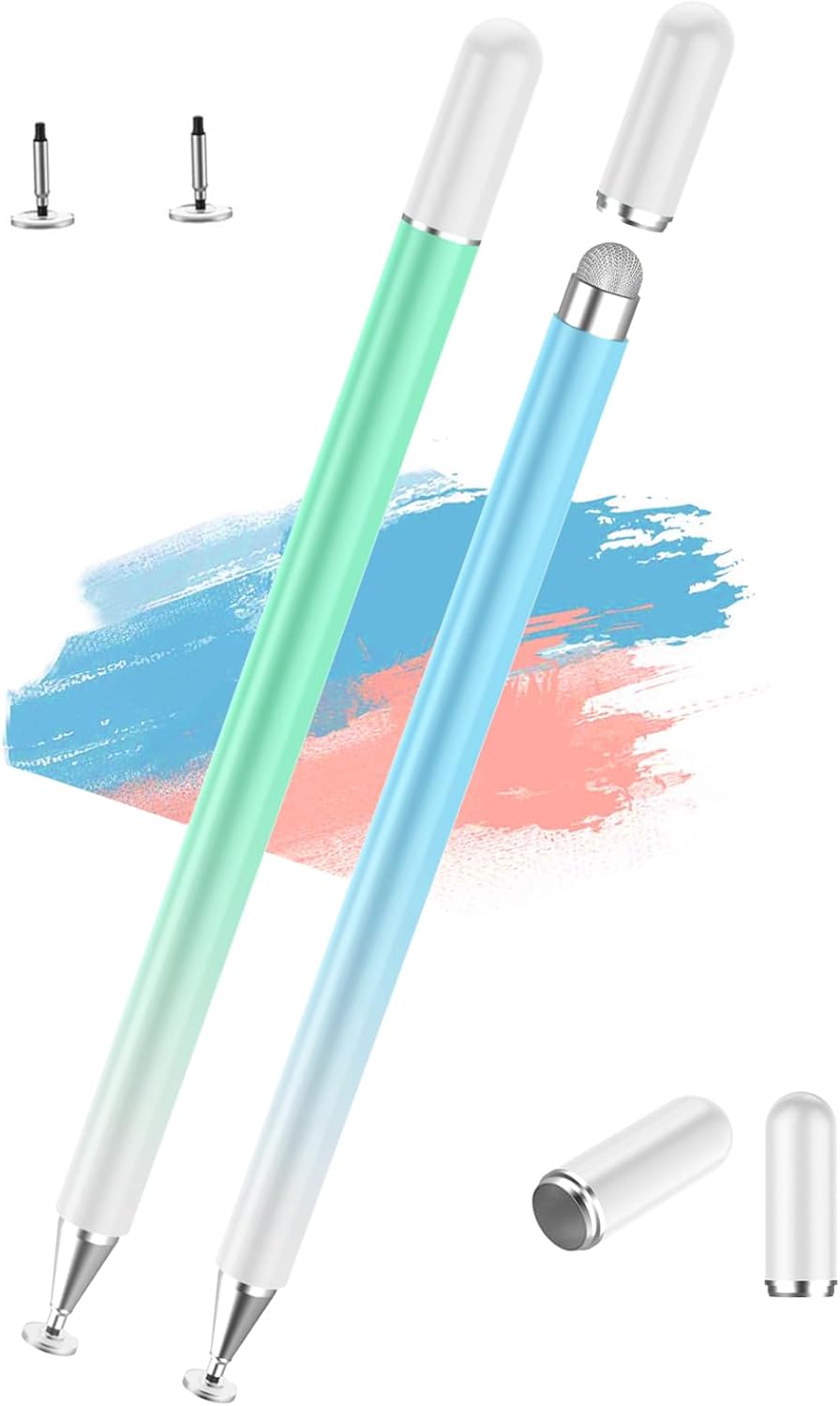 Stylus Pens for Touch Screens, 2 in 1 Magnetic Disc Stylus Pen for iPad with Magnetic Cap, Tablet iPad Pencil Compatible with iPhone/Pad/Android/Microsoft/Surface All Capacitive Touch Screens