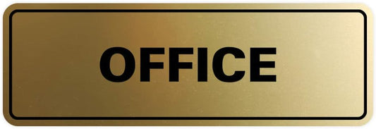 Signs ByLITA Standard Office Sign - Professional Business Signage - Easy to Install (Brushed Gold) - Small 1 Pack