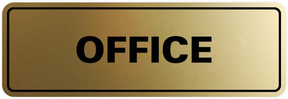Signs ByLITA Standard Office Sign - Professional Business Signage - Easy to Install (Brushed Gold) - Medium 1 Pack