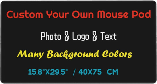 Custom Personalized Extra Large Mouse Pad with Photo Logo Text, Design Your Own Desk Mat for Desktop Gaming, Cool Extended Desk Mat, Water Resist Desk Pad for Keyboard Laptop for Kids Adults Teens
