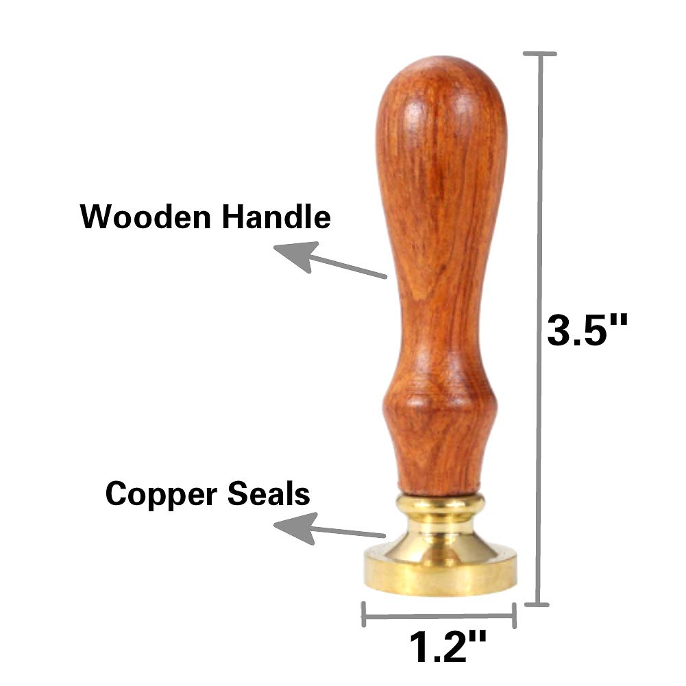 Wax Seal Stamp kit, ANBOSE Moon Wax Seal Stamp Set with 6 PCS Removable Brass Heads and 1 Wooden Handle, Starry Crow Deer Moon Sealing Wax Stamp for Cards Invitations