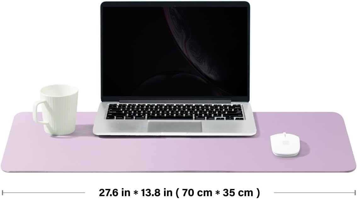Leather Desk Mat - Non-Slip PU Desk Pad for Office and Home - Desk Organization and Accessories - Ideal for Large Mouse Pad and Desk Mats on Top of Desks (Purple,27.6"x 13.8")