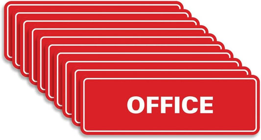 Signs ByLITA Standard Office Sign - Professional Business Signage - Easy to Install (Red) - Medium 10 Pack