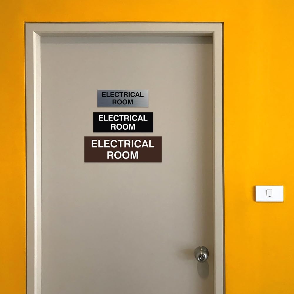 All Quality Basic Electrical Room Door/Wall Sign | Durable Construction | Building Safety - Lt Gray - Medium (1 Pack)