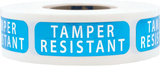 Tamper-Resistant Blue Metallic Labels, 0.5" x 1.5" Adhesive Stickers, 500-Pack