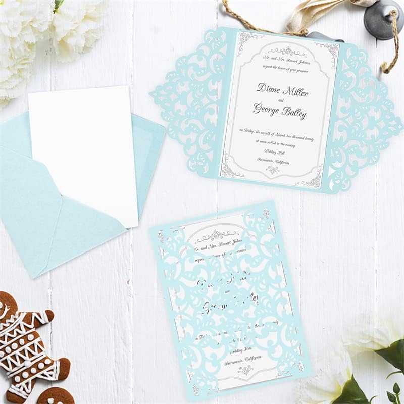 100 Sheets Light Blue Cardstock 8.5 x 11 Pastel Paper, Goefun Blue Card Stock Printer Paper for Wedding Invitations, Menus, Crafts, DIY Cards