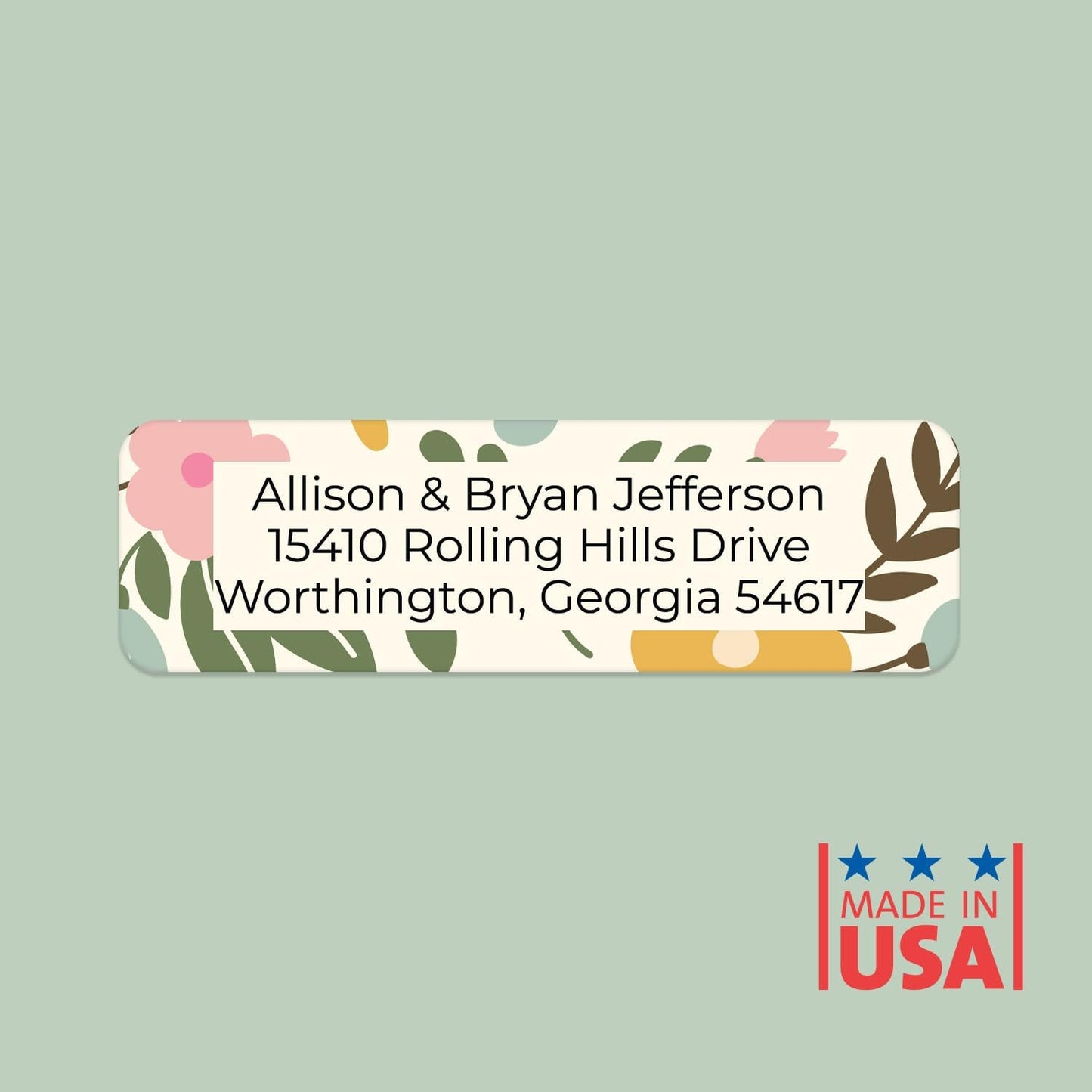 Pastel Floral Rolled Address Labels / 250 Personalized Return Address Labels/Designer Address Stickers in Elegant Plastic Dispenser