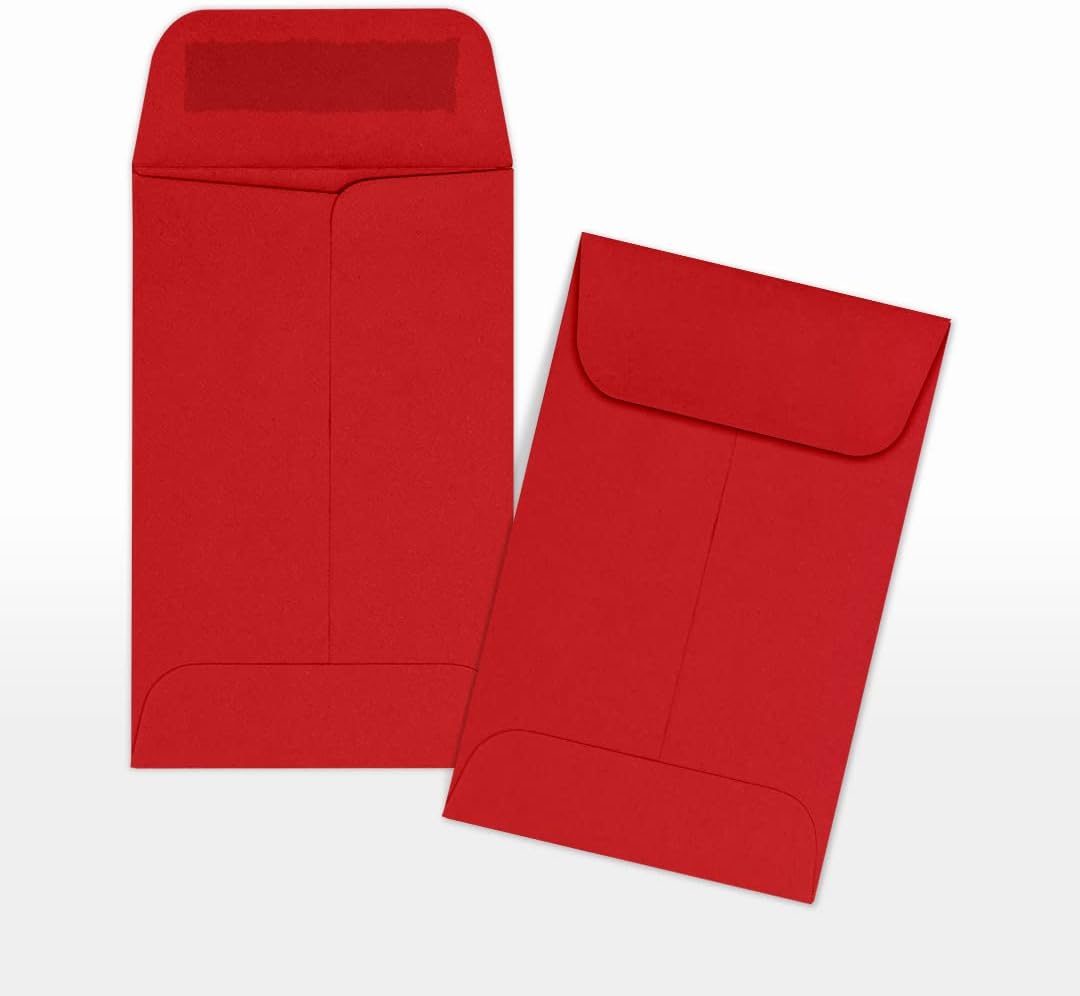 LUXPaper #1 Coin Envelopes | 2 1/4" x 3 1/2" | Ruby Red | 80lb. Text | 50 Qty