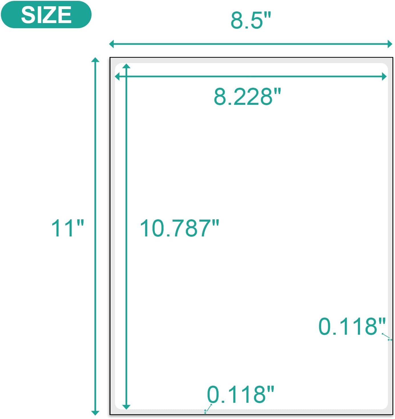 MFLABEL Full Sheet Sticker Labels, Address Labels, White Matte Label Paper, 8-1/2" x 11" Shipping Labels for Laser & Inkjet Printer (50 Labels, 50 Sheets)