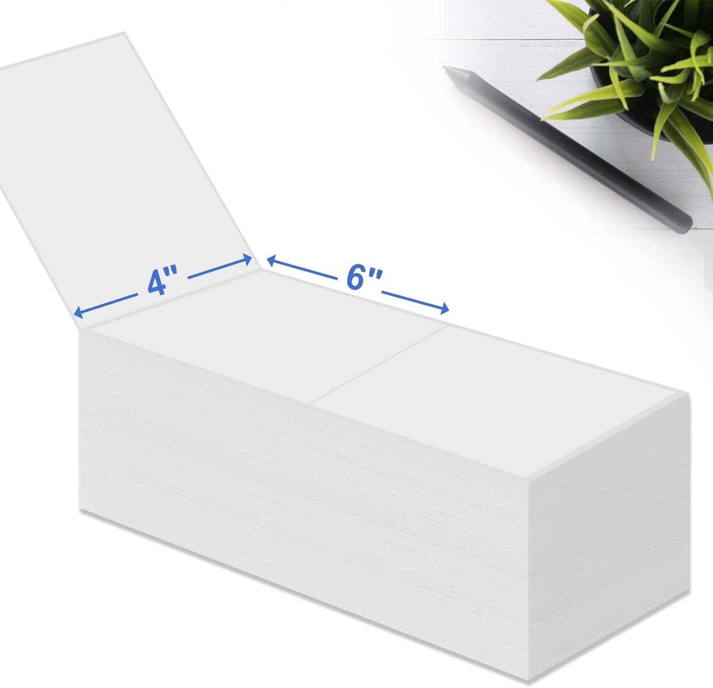 RyhamPaper 4" x 6" Fanfold Label Direct Thermal Labels - White Shipping Mailing Postage Labels, Perforated, Permanent Adhesive 2000 Labels Per Stack (2 Stacks - 4000 Labels)