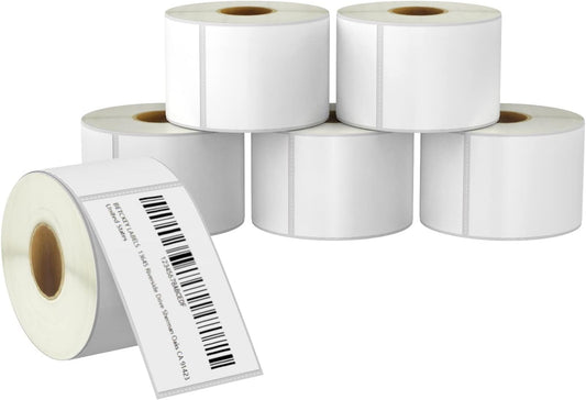 BETCKEY - 2.25" x 4" (57 mm x 102 mm) Multipurpose & Shipping Labels Compatible with Zebra & Rollo Label Printer,Premium Adhesive & Perforated [6 Rolls, 2100 Labels]