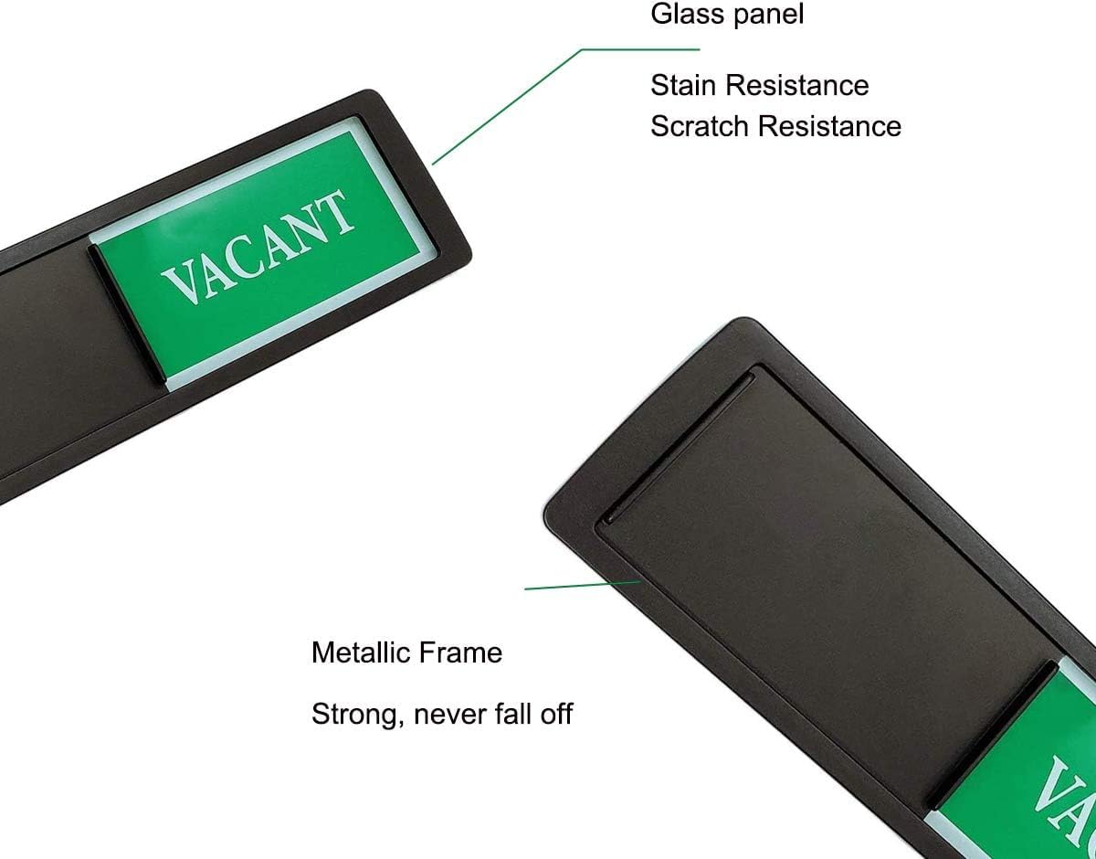 Vacant Occupied Sign - Magnetic Double-Sided Bathroom Door Sign for Home, Office, Restroom - Easy to Flip, Durable Design, Black