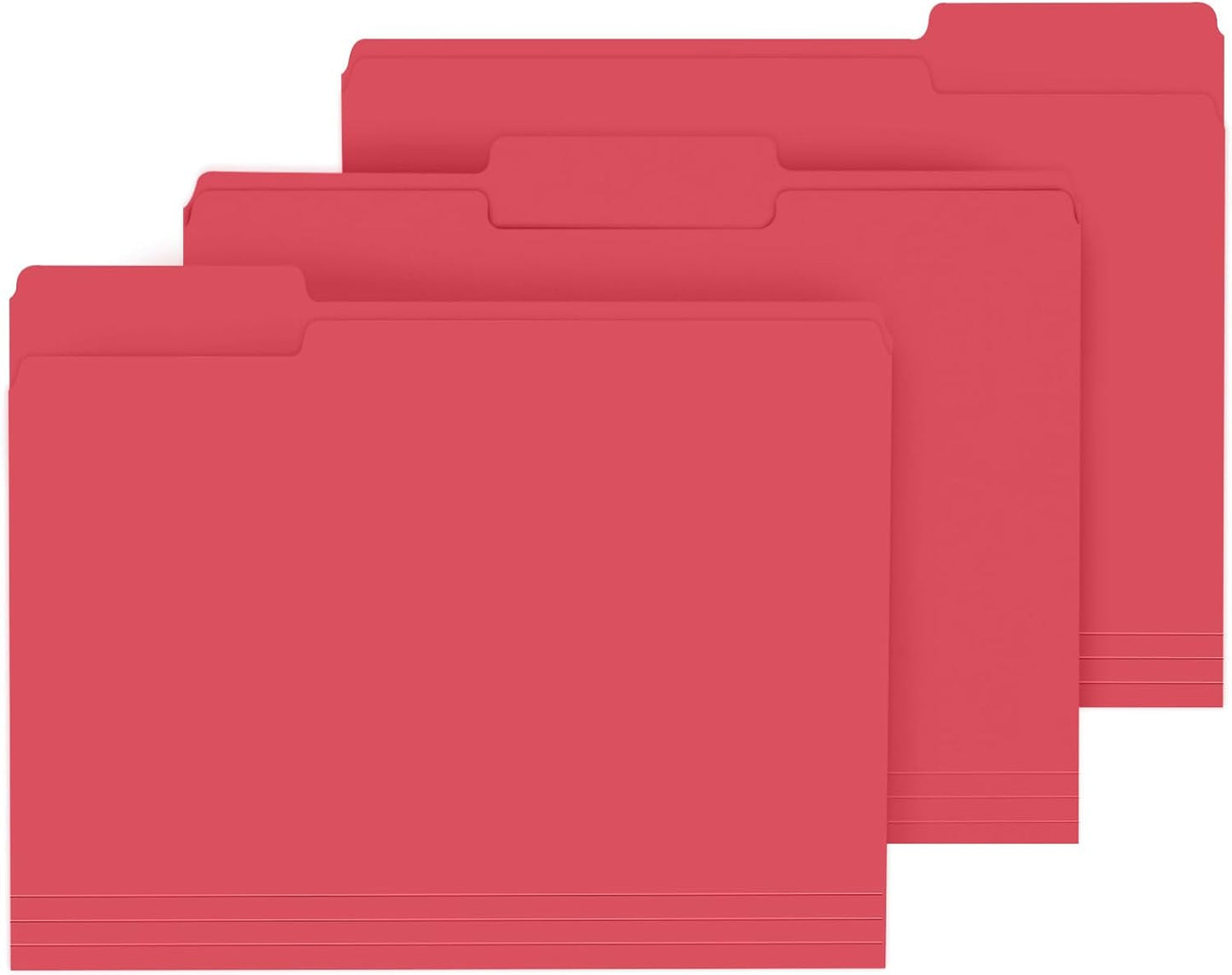 File Folder, PANDRI 120 Pack File Folder, 1/3 Cut Tab, Letter Size, Filing Folder for Office School Business, Red