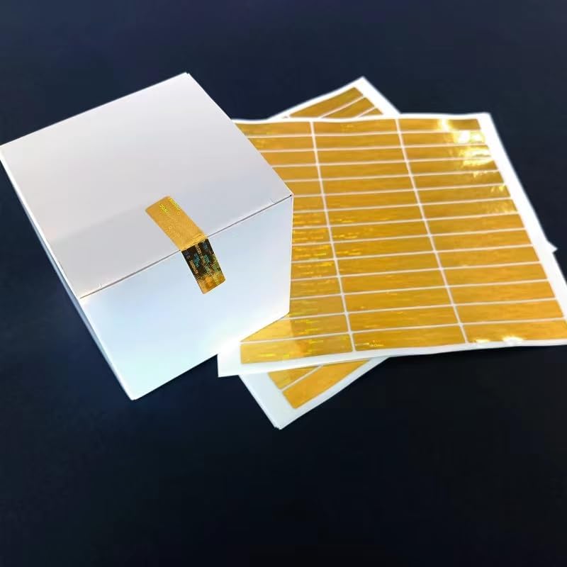 2x0.4inch Holographic Warranty Void Labels, Tamper Proof Evident Sticker, Genuine Authentic Security Seal（320，Gold