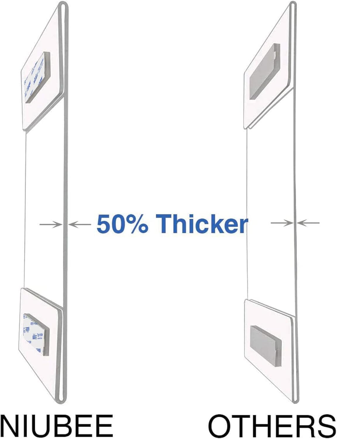 Niubee Acrylic Sign Holder 5x7 Vertical, Wall Mount Sign Holder Door Sign Holder Memo Holder Clear Wall Frame with Tape Adhesive for Office, Home, Store, Restaurant, No Drilling - Vertical (6 Pack)