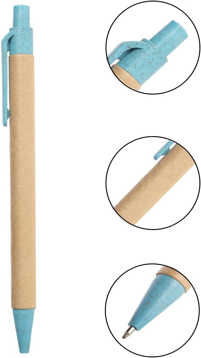 Simply Genius 100-Pack Eco-Friendly Retractable Ballpoint Pens, 1mm Tip, Black Ink, Medium Point for Journaling, Office, School and Home (Assorted)