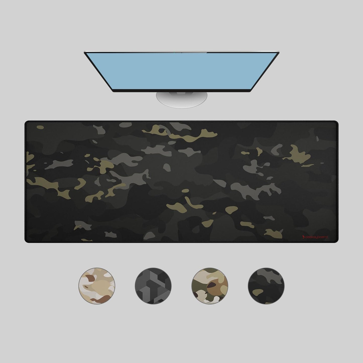 Das Keyboard Large Gaming Mouse Pad Desk Mat with Stitched Edge - Non Slip Base - Waterproof - Premium Cloth Mousepad for Home Work Gaming - Urban Commando Camo