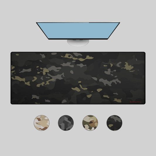 Das Keyboard Large Gaming Mouse Pad Desk Mat with Stitched Edge - Non Slip Base - Waterproof - Premium Cloth Mousepad for Home Work Gaming - Urban Commando Camo