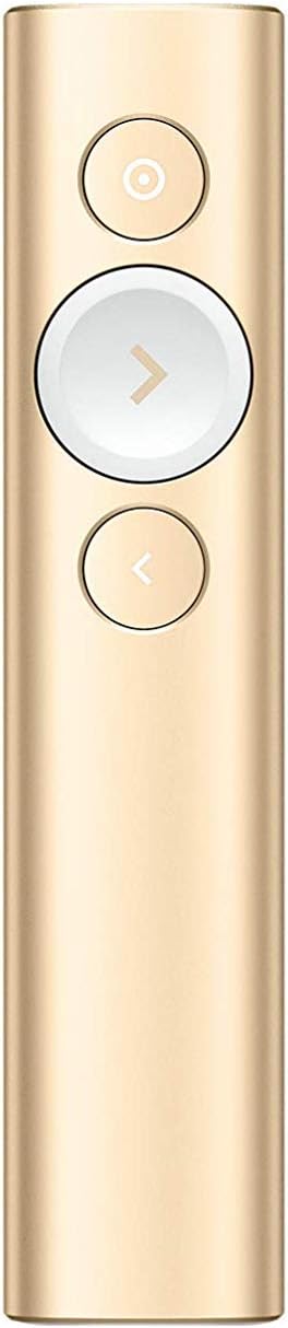 Logitech Spotlight Presentation Remote - Universal Wireless Presentation Clicker with Laser Pointer, Advanced Digital Highlighting, Bluetooth, 30 m Range and Quick Charging - Gold