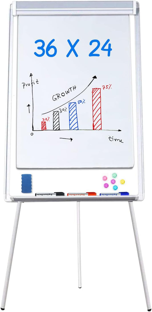 maxtek Easel White Board - Magnetic Tripod Whiteboard Portable Dry Erase Board 36 x 24 inches Flipchart Easel Board Height Adjustable, 3' x 2' Portable White Board