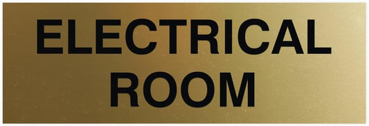 All Quality Basic Electrical Room Door/Wall Sign | Durable Construction | Building Safety - Brushed Gold - Medium (1 Pack)