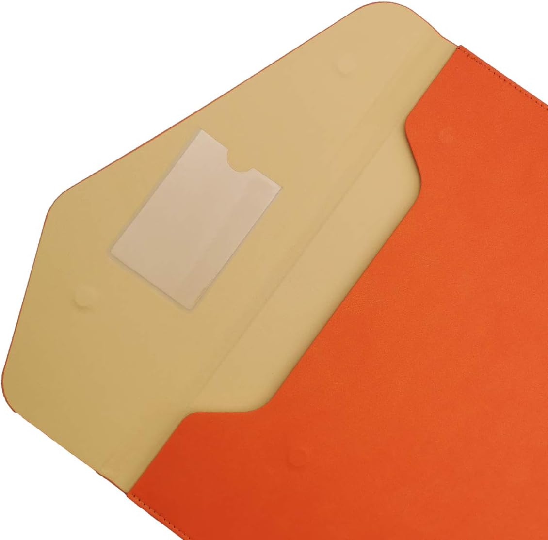 Enyuwlcm PU Leather A4 File Folder Document Holder Waterproof Portfolio Envelope Folder Case with Invisible Magnetic Closure Orange