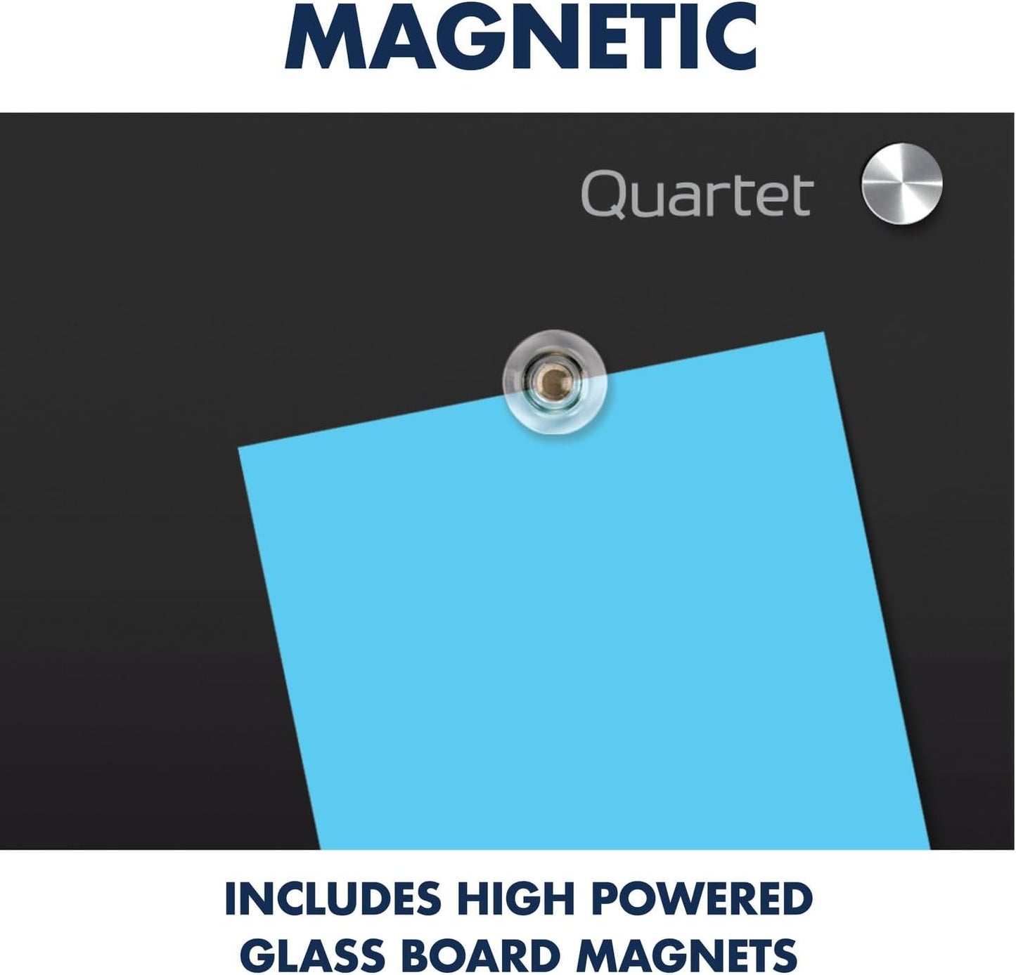 Quartet Glass Whiteboard, Magnetic Dry Erase White Board, 72" x 48', Black Surface, Infinity (G7248B)