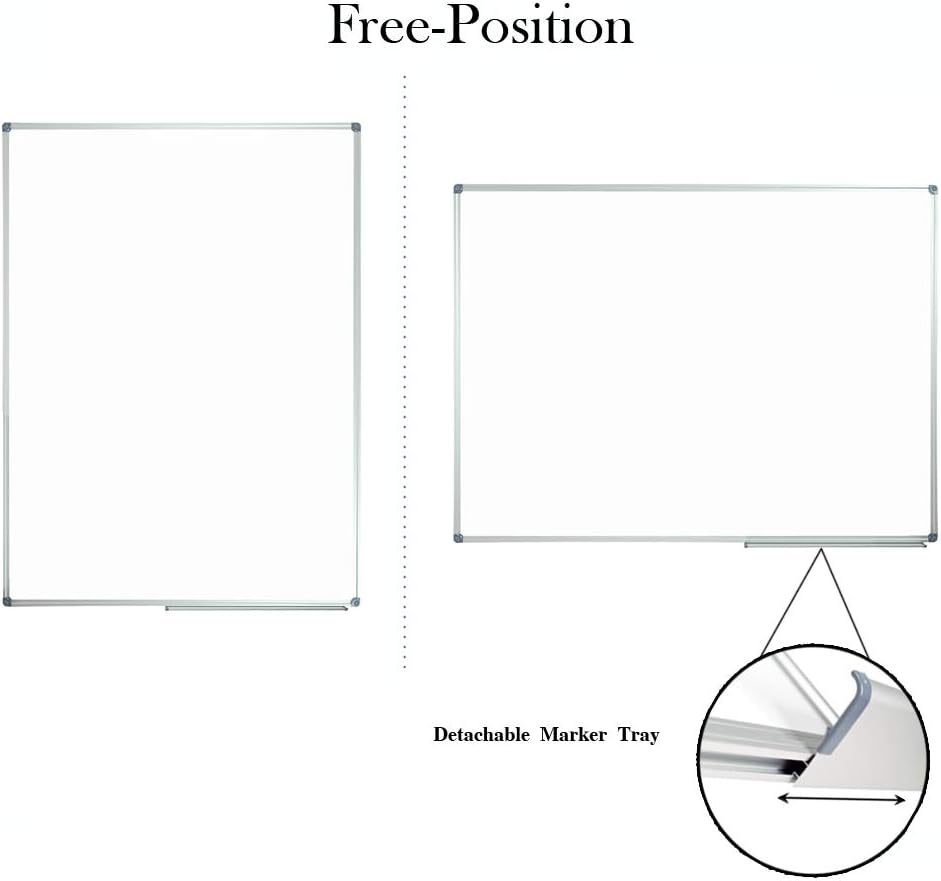JILoffice Magnetic Dry Erase Board/Whiteboard, White Board 48 x 36 Inch, Silver Aluminum Frame Wall Mounted Board for Office Home and School