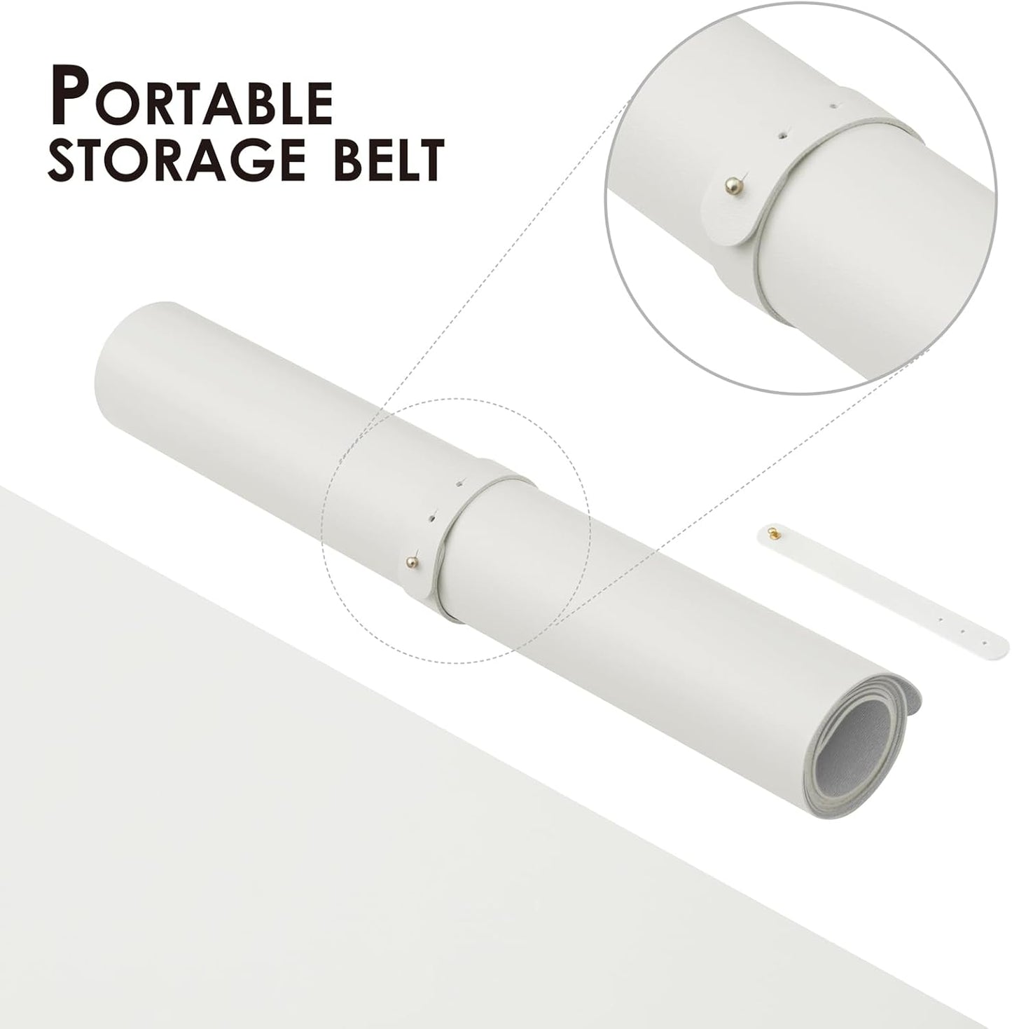 HOMIEAZICOZI Leather Desk Mat - Non-Slip PU Desk Pad for Office and Home - Desk Organization and Accessories - Ideal for Large Mouse Pad and Desk Mats on Top of Desks (White,36''x 17'') (DPD-W-L)